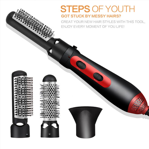 Hair Dryer Machine 3 In 1 Multifunction Hair Styling Tools Hairdryer Pro Hair Curler Straightener Dryer Comb Brush - ROUTINE FASHION